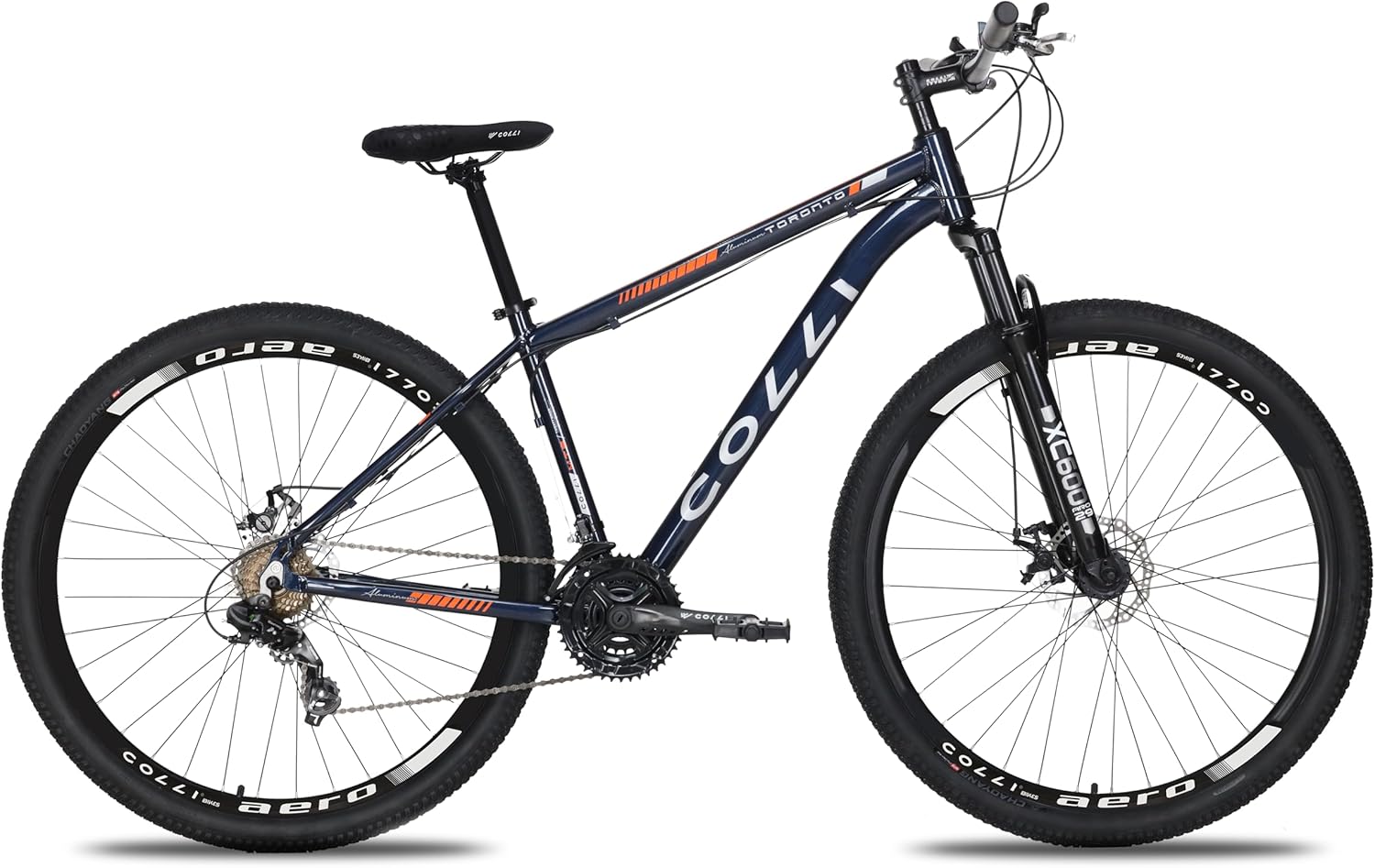 Colli Bike, Bicicleta Toronto, Aro 29 Aero, Tamanho 17, Quadro em Alumínio, 36 Raias, Freios a Disco Dianteiro e Traseiro, Kit Shimano TY300 21 Velocidades, Alavancas TX30 Shimano