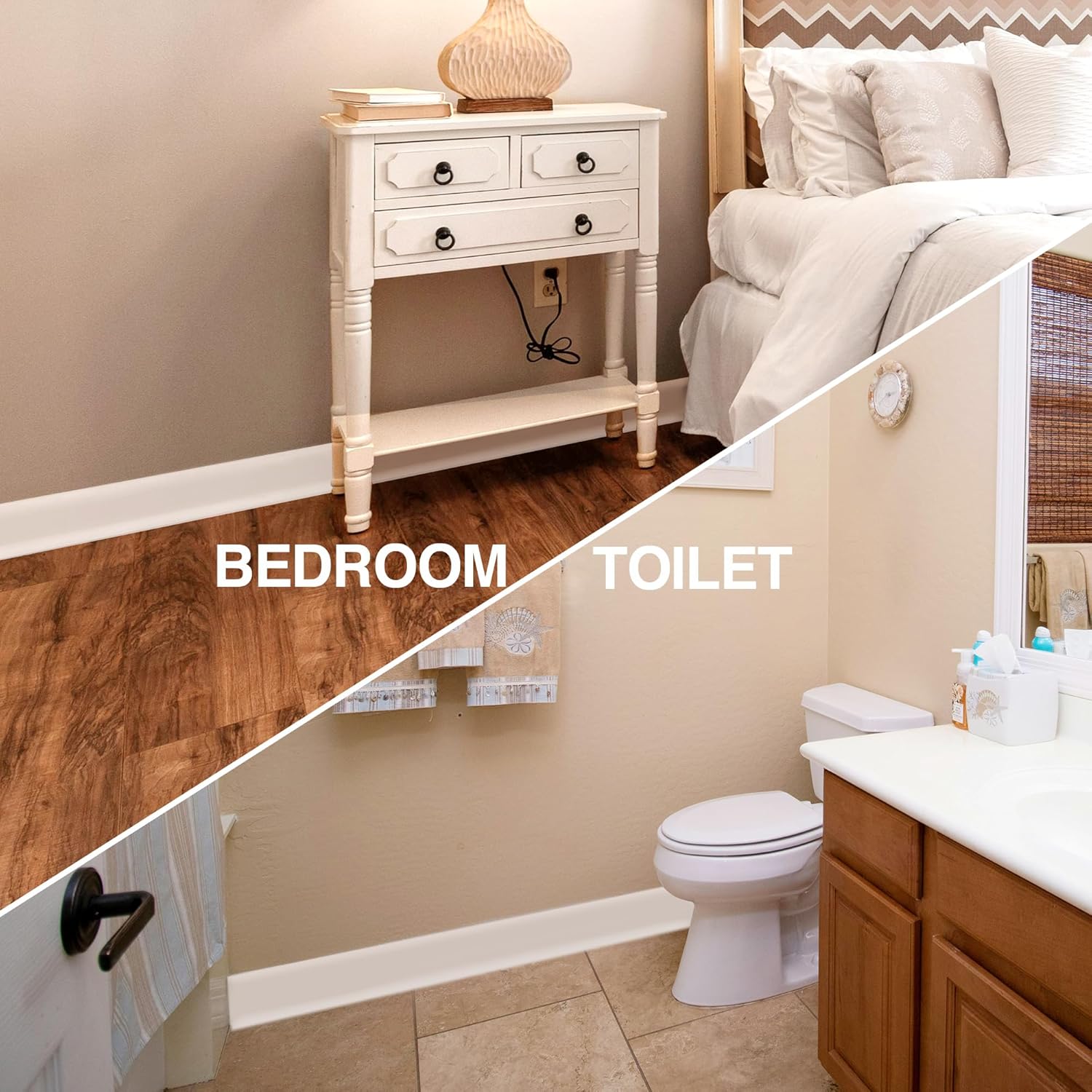 White Wall Molding Trim 3 Inch x 10 Feet, Wall Base Baseboard Molding Trim Flexible Self Adhesive Rubber Wall Base Moulding Trim Peel and Stick Design Home Decoration Skirting Strip - Image 3