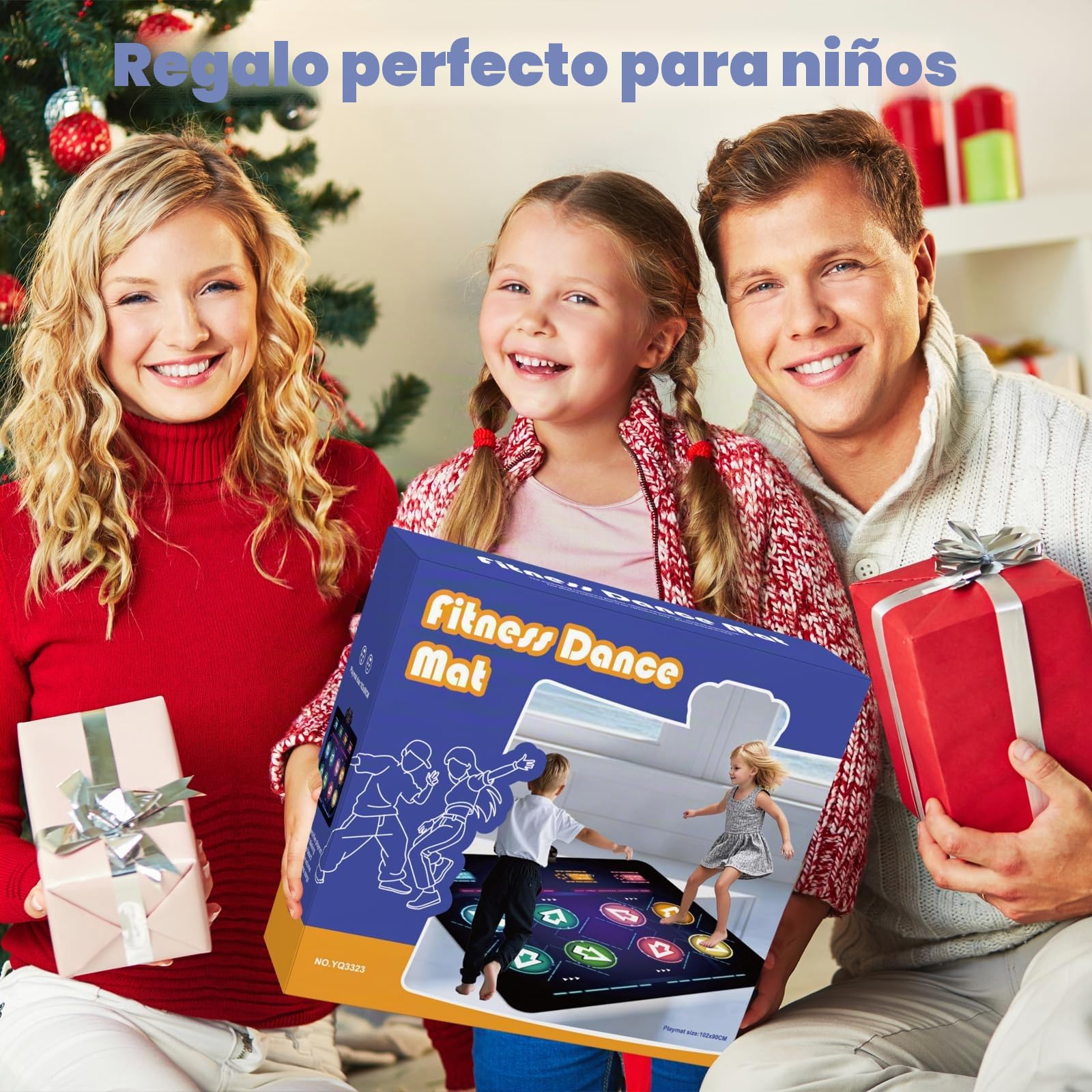 Alfombra de Baile Doble para Niños, con Cuatro Modos de Competición, 8 Pantallas LED, Apto para Niños y Niñas de 3, 4, 5, 6, 7 y 8 Años en Adelante, Cumpleaños y Navidad.