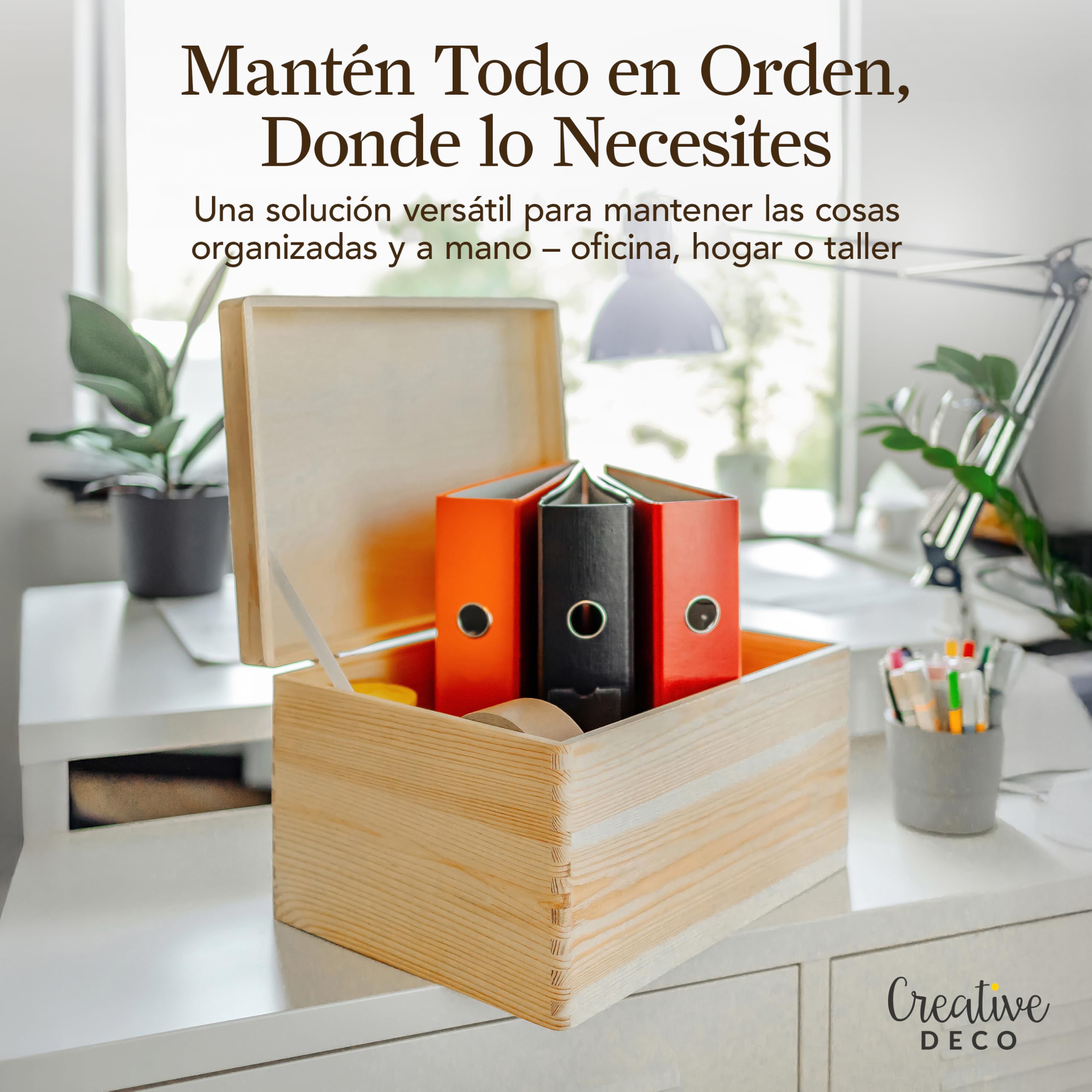Creative Deco XXL Grande Caja Madera para Decorar con Tapa | 40 x 30 x 24 cm (+/-1cm) | Cofre Decoración Decoupage | Almacenaje de Documentos Navidad Juguetes Herramientas | EN BRUTO SIN LIJAR