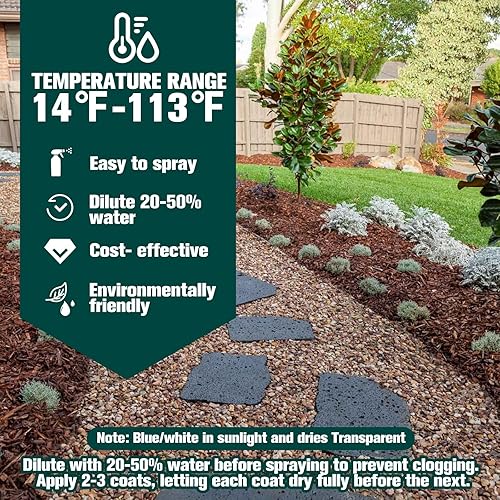 Miniatura 8 de Pegamento de mantillo, pegamento de roca de 1 galón para paisajismo, adhesivo profesional para paisajismo, para rocas, grava de guisantes y piedras,