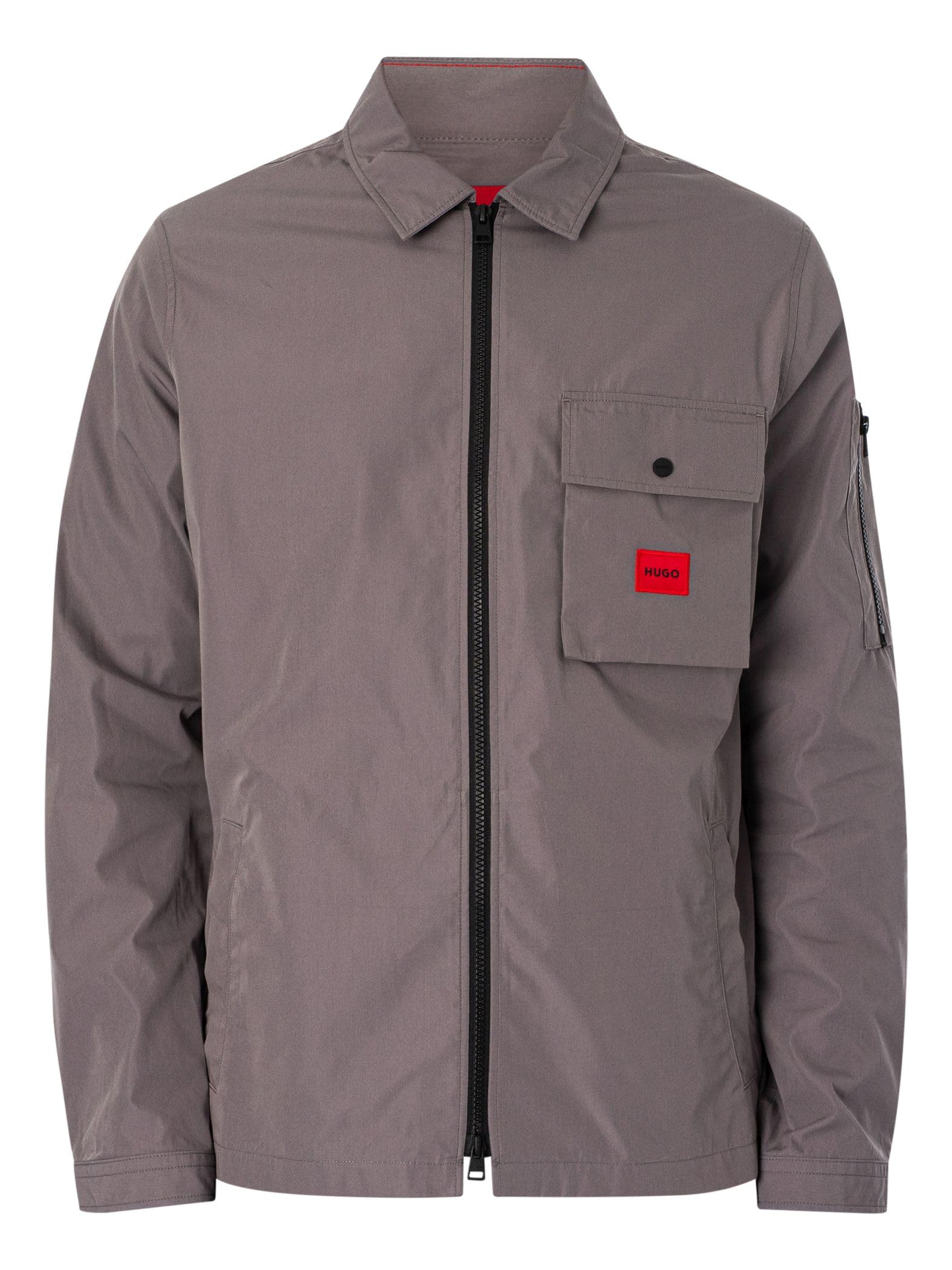 Hugo Mens Cotton Mix Canvas Zip Up Overshirt