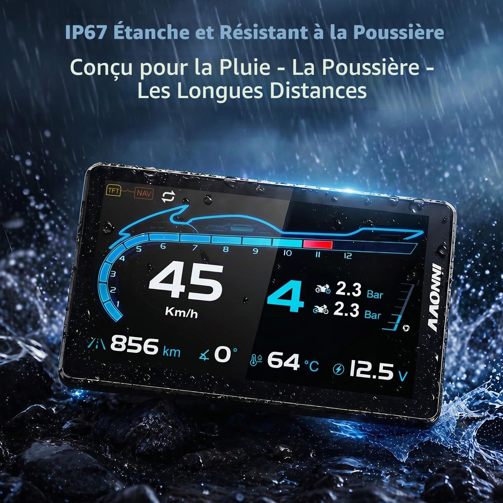 INNOVV N2 - Écran tactile pour motos BMW, CarPlay et Android Auto, avec écran de navigation GPS étanche de 6,5 pouces, lecture de données, TPMS, commandes WonderWheel