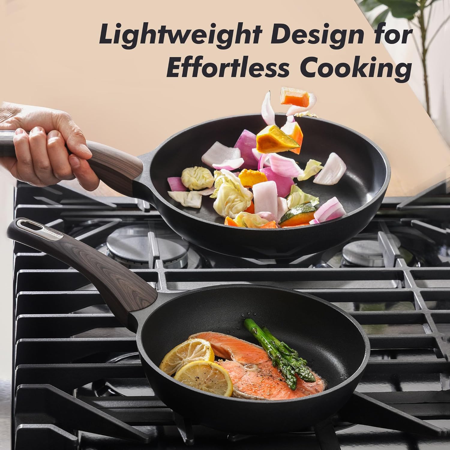 SENSARTE Nonstick Frying Pan Skillet 8Inch Non Stick Egg Pan Omelette Pans, Healthy Kitchen Cooking Chef's Pan, Free of Intentionally Added PFOA/PFOS, Induction Compatible, Black - Image 6