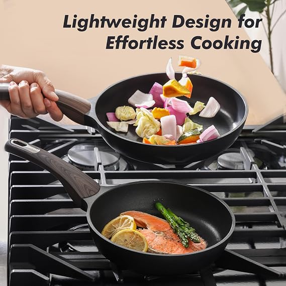 SENSARTE 8Inch Nonstick Frying Pan Paella Pan, PFOA/PFOS Free, Black