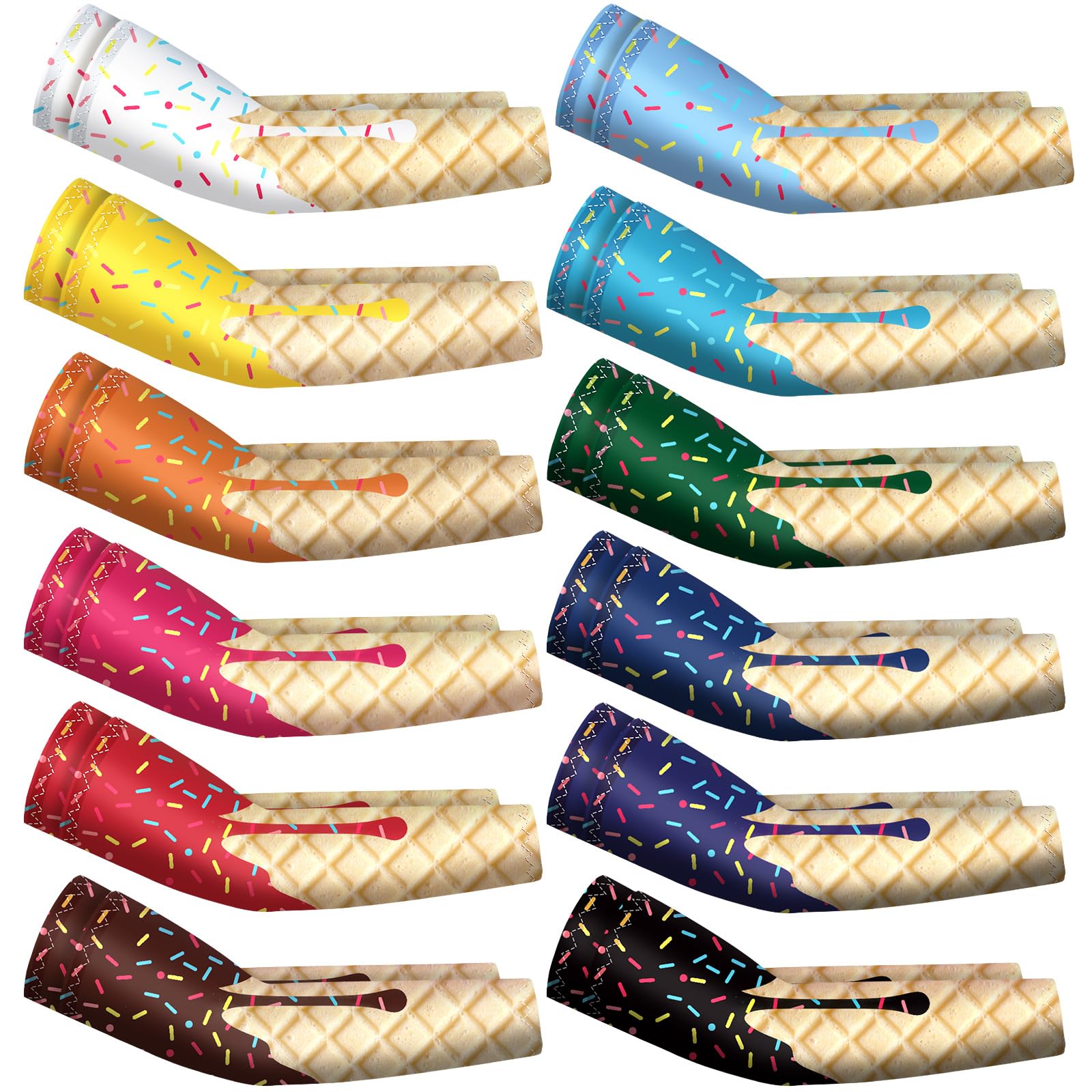 Newcotte 12 Pairs Kids Arm Sleeves