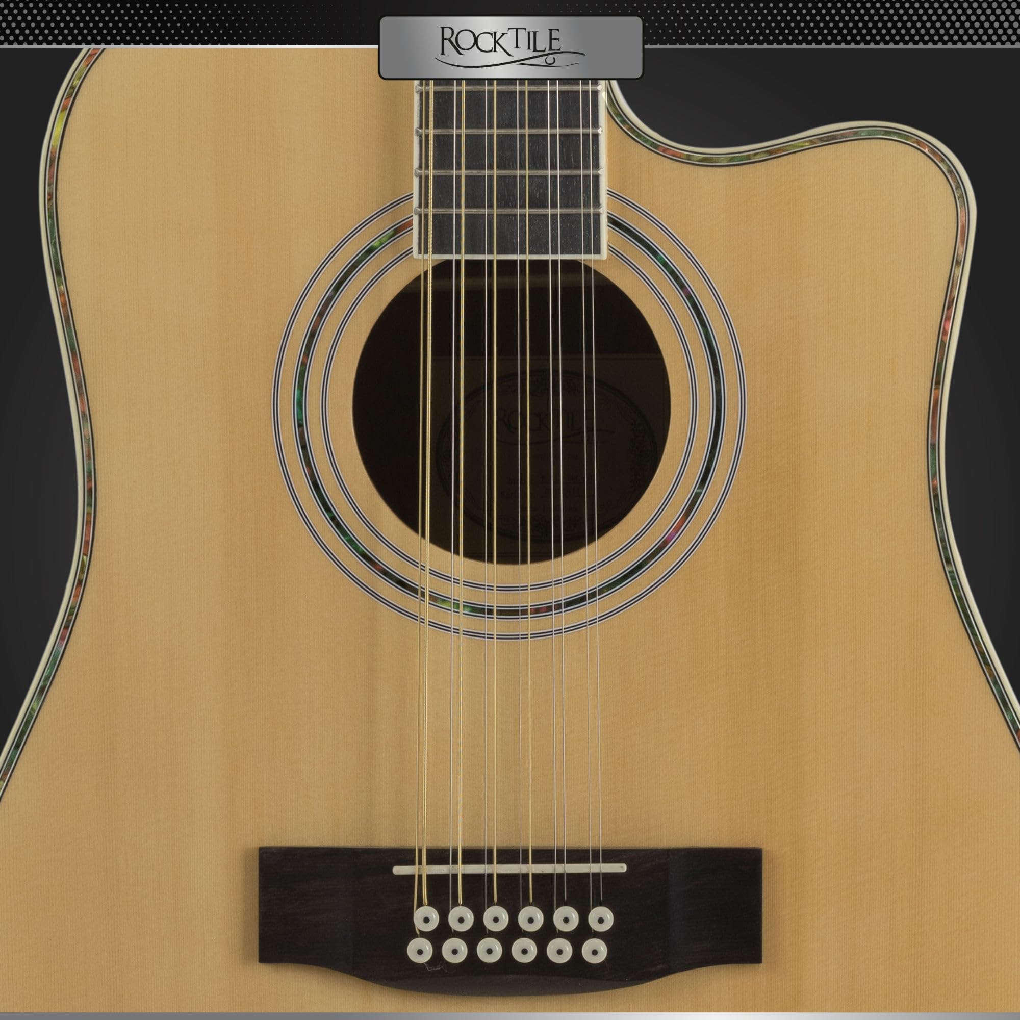 Rocktile WSD12-50C-NT Chitarra Western Naturale, Informazioni Generali | Modello: WSD12-50C-NT, Peso: 2, 36 kg, Numero di corde: 12, Orientamento: Destrimano, Corpo, Tavola: Abete, Manico, Scala: 25