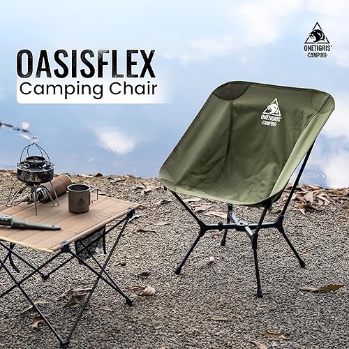 Miniatura 3 de ONETIGRIS OasisFlex Silla de camping, silla portátil con bolsa de transporte, ideal para camping, playa, picnic, parque, césped, deportes y eventos