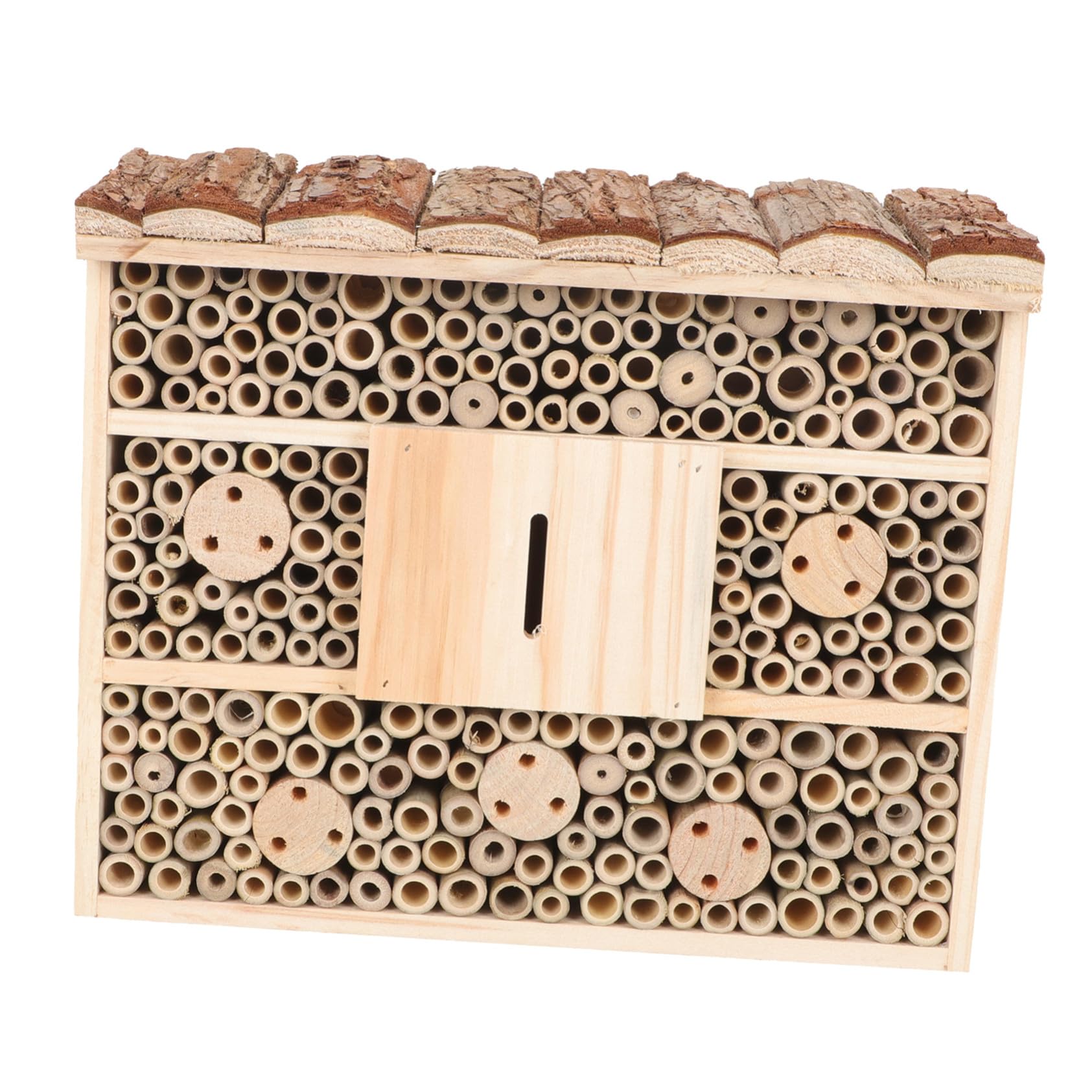 Abaodam Casetta per Insetti da Giardino in Stile Casetta di Legno Beige in Plastica, Funzionale per Mantenere L'ecologia e Attirare Api e Piccoli Coleotteri, Decorazione per Giardino