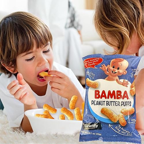 Miniatura 4 de Gratify Bamba - Paquete de bocadillos de mantequilla de maní con clip para bolsa, bocadillos naturales de mantequilla de maní (24 bolsas de 0.7