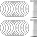 20pcs Stainless Steel Wire Keychains Aircraft Cable Cable Key Ring for Hanging ID Tags or Luggage Tags,6.3 inch 2mm