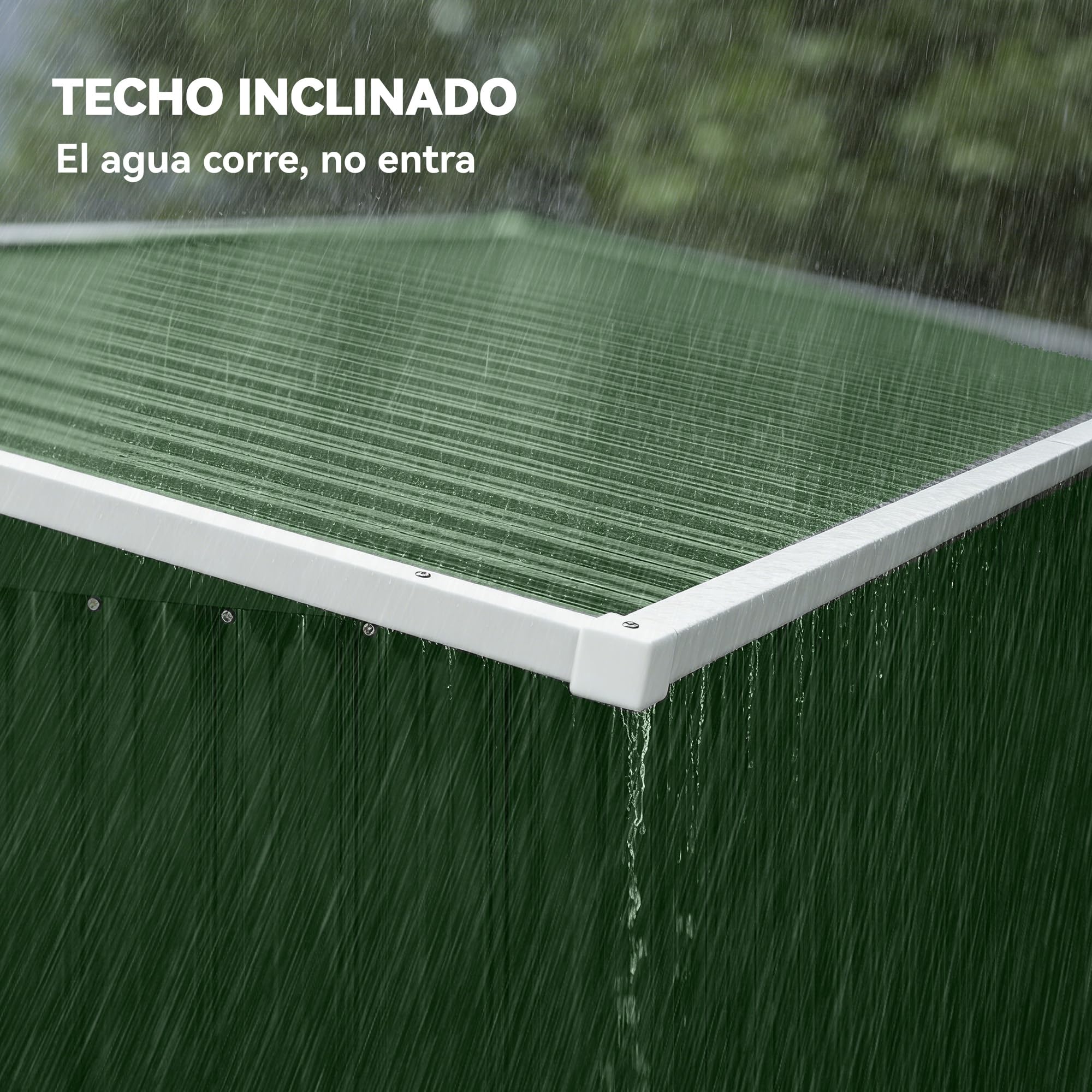 Outsunny Caseta de Jardín Exterior 2,7 m², 234x132x185 cm, Cobertizo de Jardín Exterior Metálico con Triple Puerta, Cerradura, Techo Inclinado y Ventilación para Almacenamiento de Herramientas, Verde