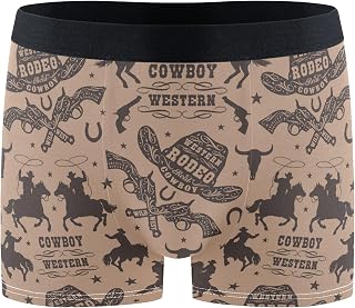 visesunny Men's Boxer Briefs Funny Pink Strawberry Black Spot Cow Skin Soft Breathable Underwear with Stretch Waistband