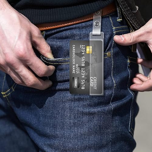 Miniatura 4 de Sinmoe Soporte para tarjetas de identificación vertical, de plástico transparente, clips de identificación de medio lado, clips de identificación