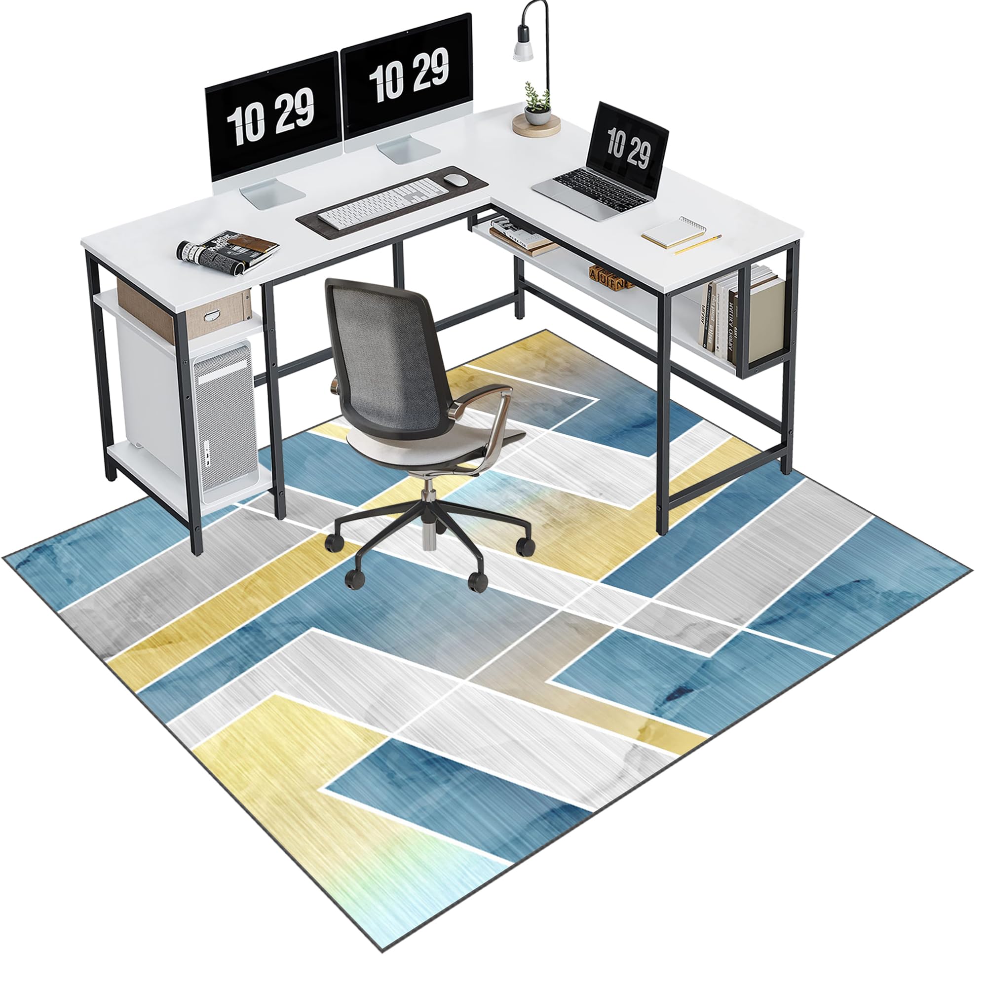 EYKWKB 140 x 180 cm Floor Protector for Rolling Chair Heavy Duty Office Chair Mat for Hard Floors Gaming Chair Mat Chair Mats for Carpeted Floors Durable Floor Protection Mat
