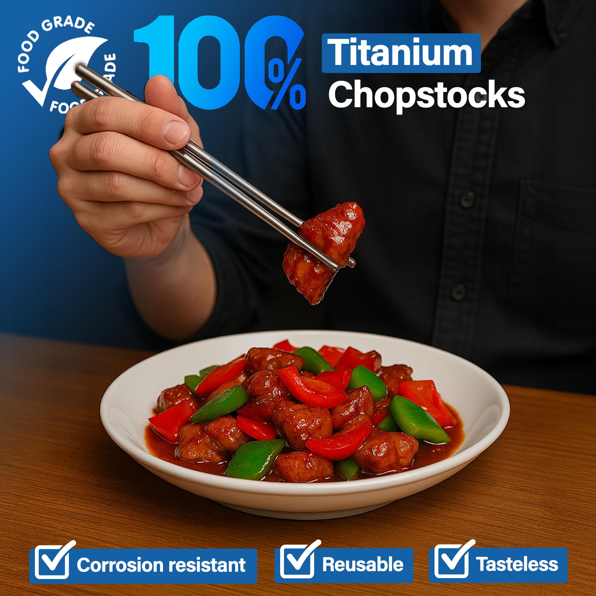 Titanium Chopsticks - Lightweight & Durable -5 Titanium Chopsticks - Lightweight & Durable -5