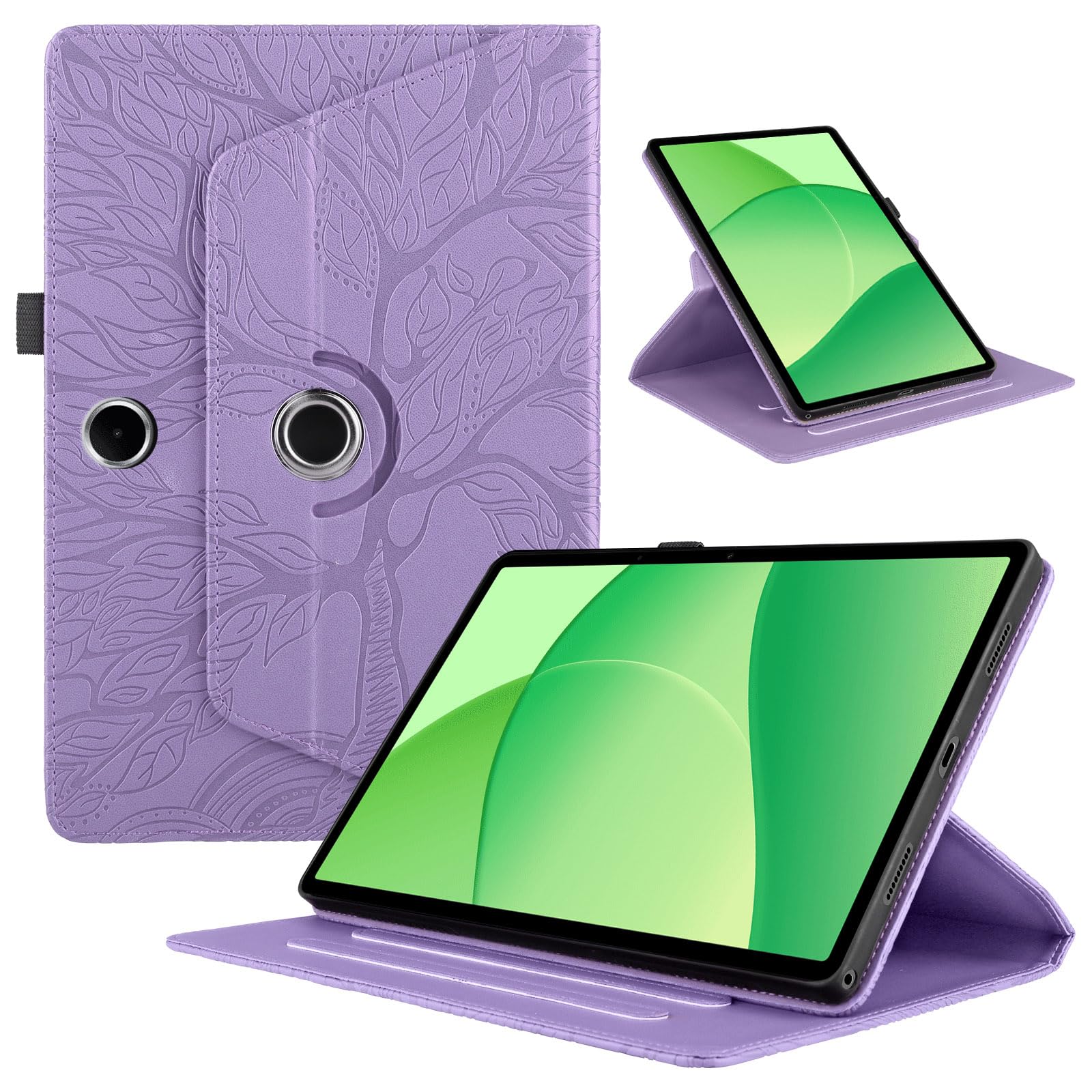 Funda para Samsung Galaxy Tab S9/ S8/ S7 11" (SM-X710/X700/T870) PU Cuero Tablets Protectora Cover 360°Carcasa Giratoria de ángulo Múltiple Stand Función Tablets Funda,Rojo Árboles — view 33