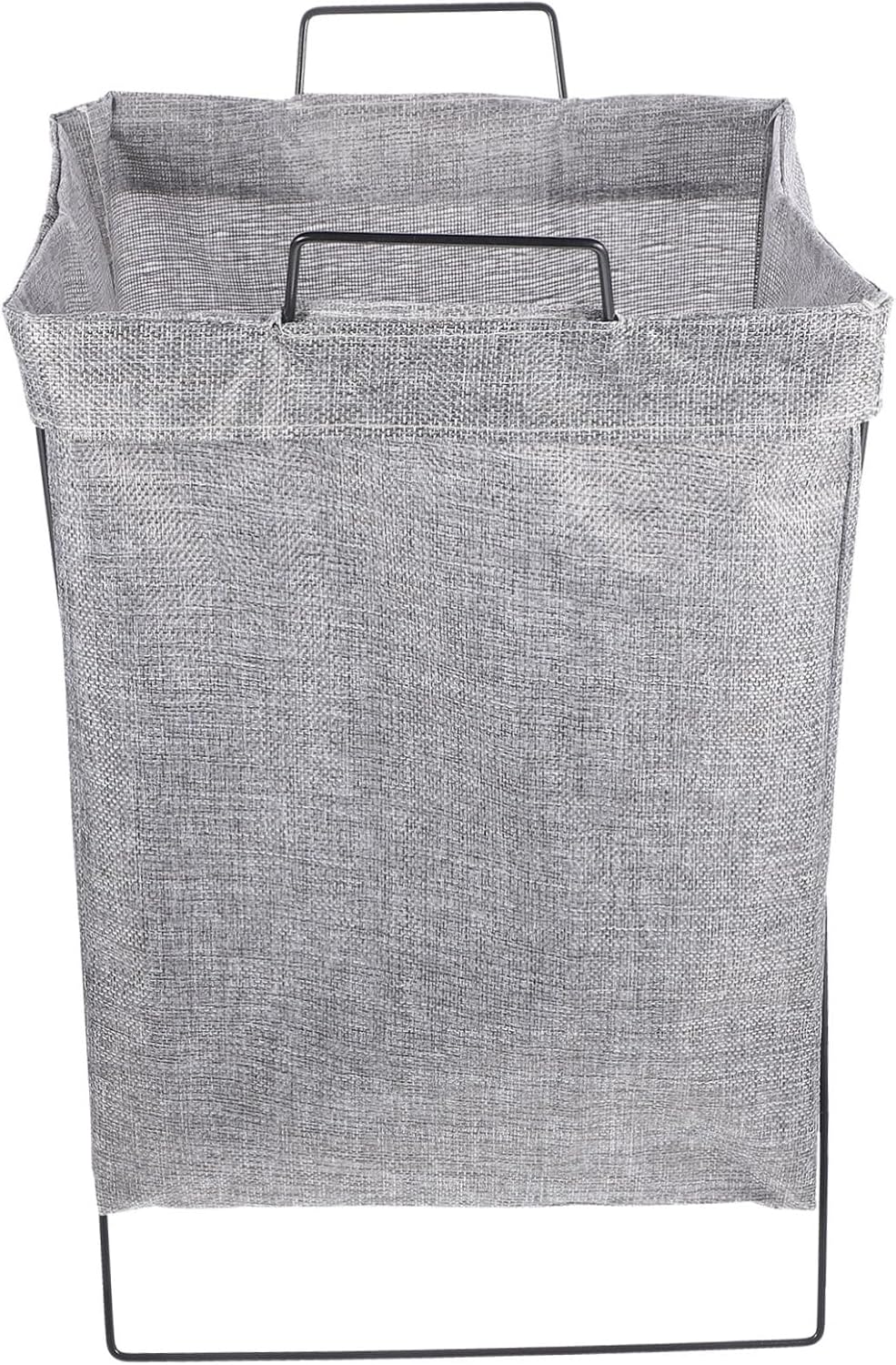 Foldable Laundry Hamper with Handles Small Gray Fabric Clothes Basket Bedroom Organizer Multipurpose Storage for Clothes Towels and Blankets Frame for Home Use