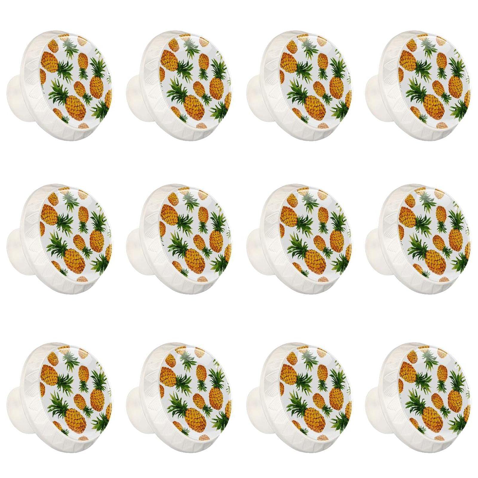 Lot de 12 boutons de placard ronds blancs