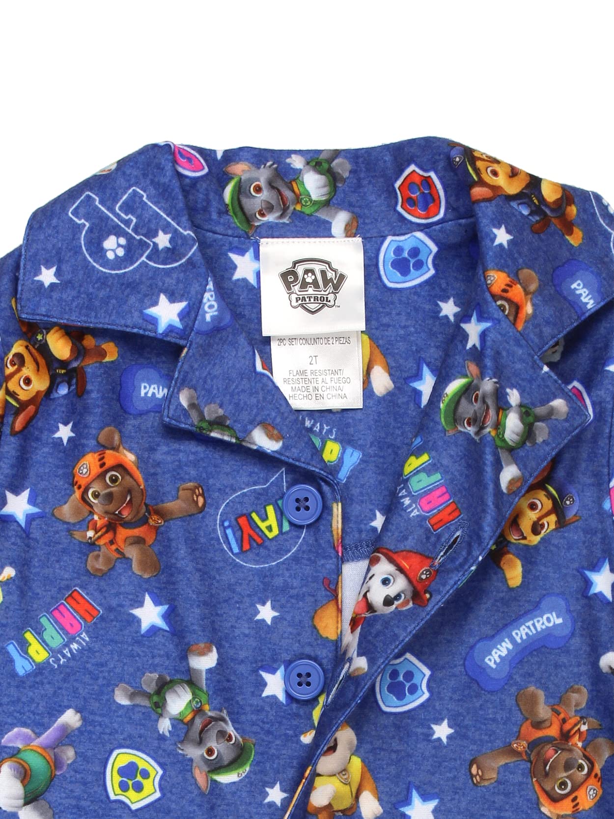 Conjunto de pijama de franela Paw Patrol para niños pequeños