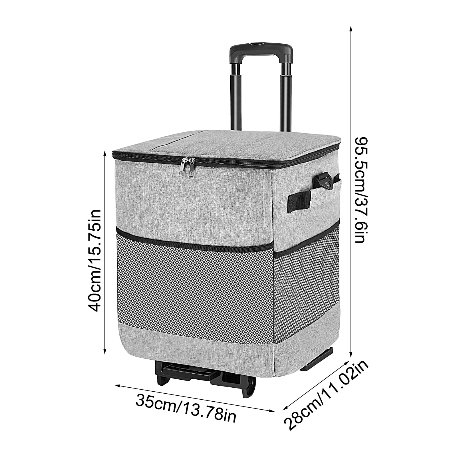 s con Ruedas Y Asas Portátil Antifugas Aislado Impermeable Reutilizable con | Bolsa isotérmica con ruedas Para Camping, Patio, Viajes, Exterior, Almuerzo, Picnic, , Pesca