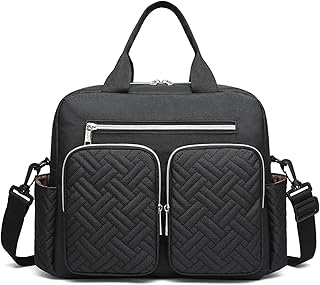 Kono Baby Changing Bag Weekender Travel Nappy Tote for Mom and Dad Convertible Messenger with Insulated Pockets