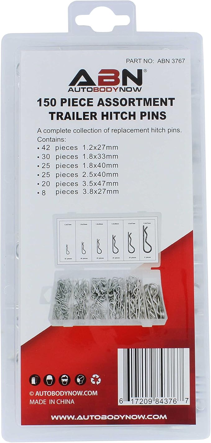 ABN Trailer Cotter Hitch Pin 150Piece Assortment 1.2mm to