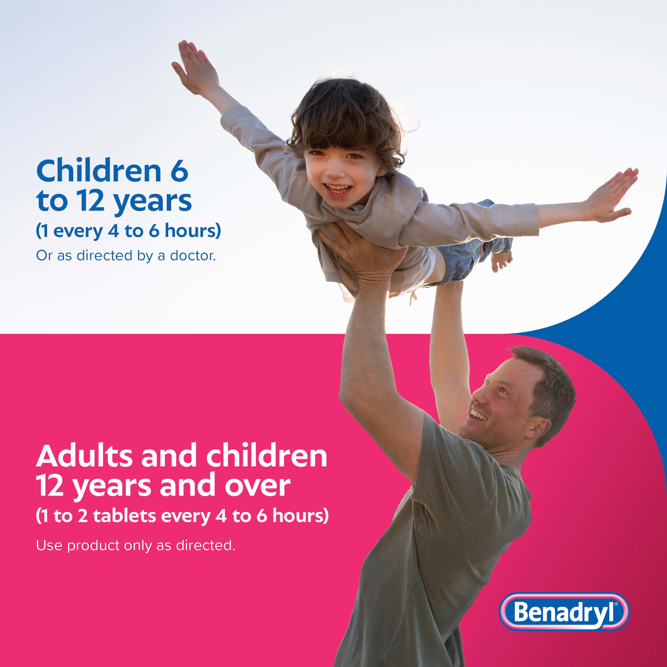Benadryl Ultratabs Allergy Relief, 25 mg Diphenhydramine HCl, 100 Ct — Amazon image 6