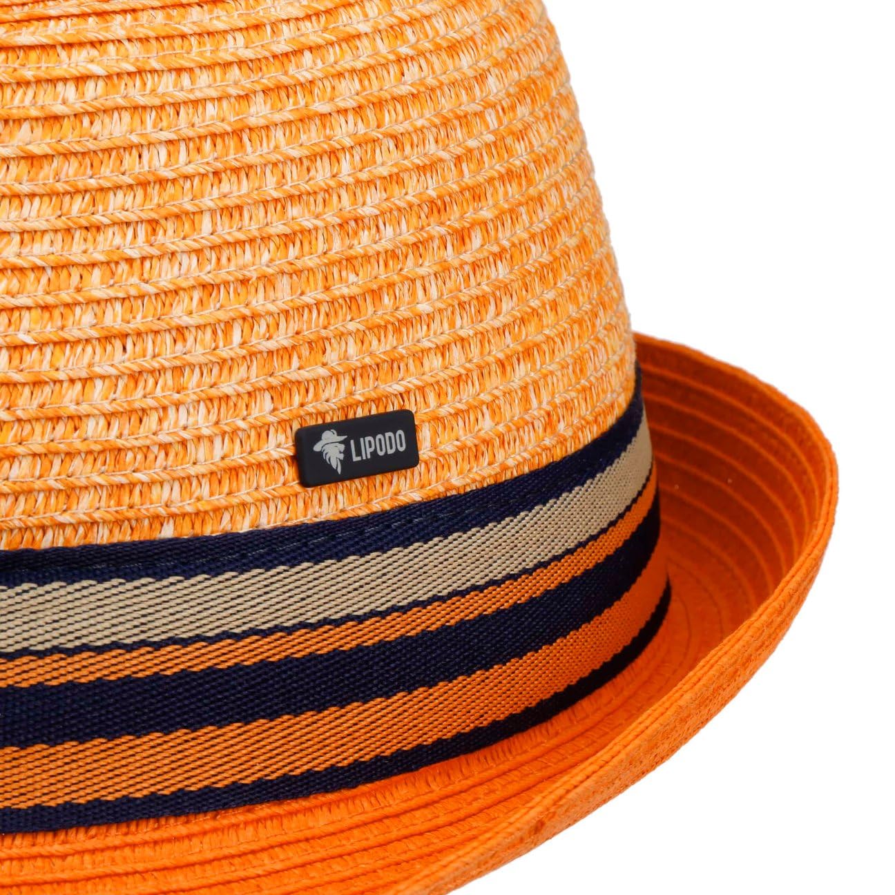 Lipodo Corinaldo Trilby Strohhut Mehrfarbiger Hut Italienischer Sonnenhut mit gestreiftem Ripsband Herren Frühjahr Sommer