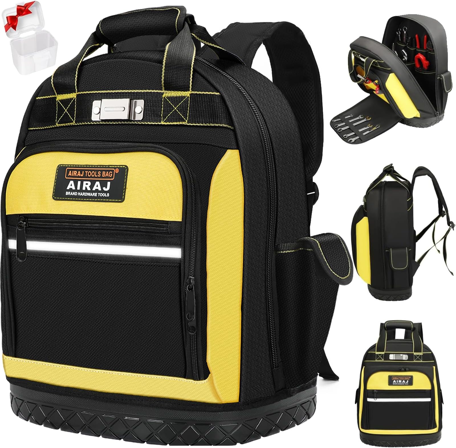 43 x 38 x 20 cm Tool Backpack,Heavy Duty Tool Backpack with ABS Rubber Base,Easy to Carry (Backpack/Handbags) Tool Backpacks Suitable for Electrician, Plumber, Maintenance Worker