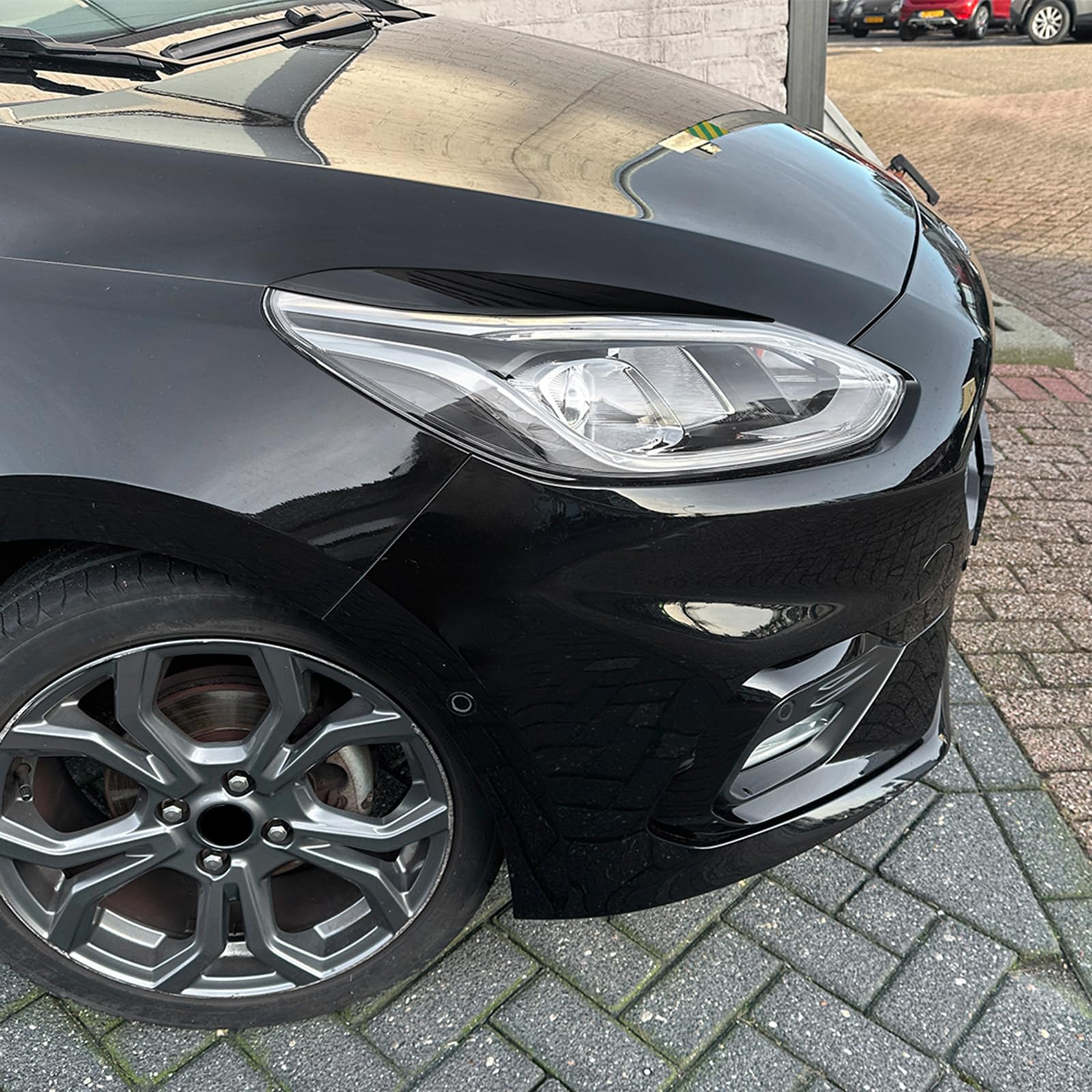 Cubierta para faro delantero para Ford Fiesta MK8 2017-2020, color negro