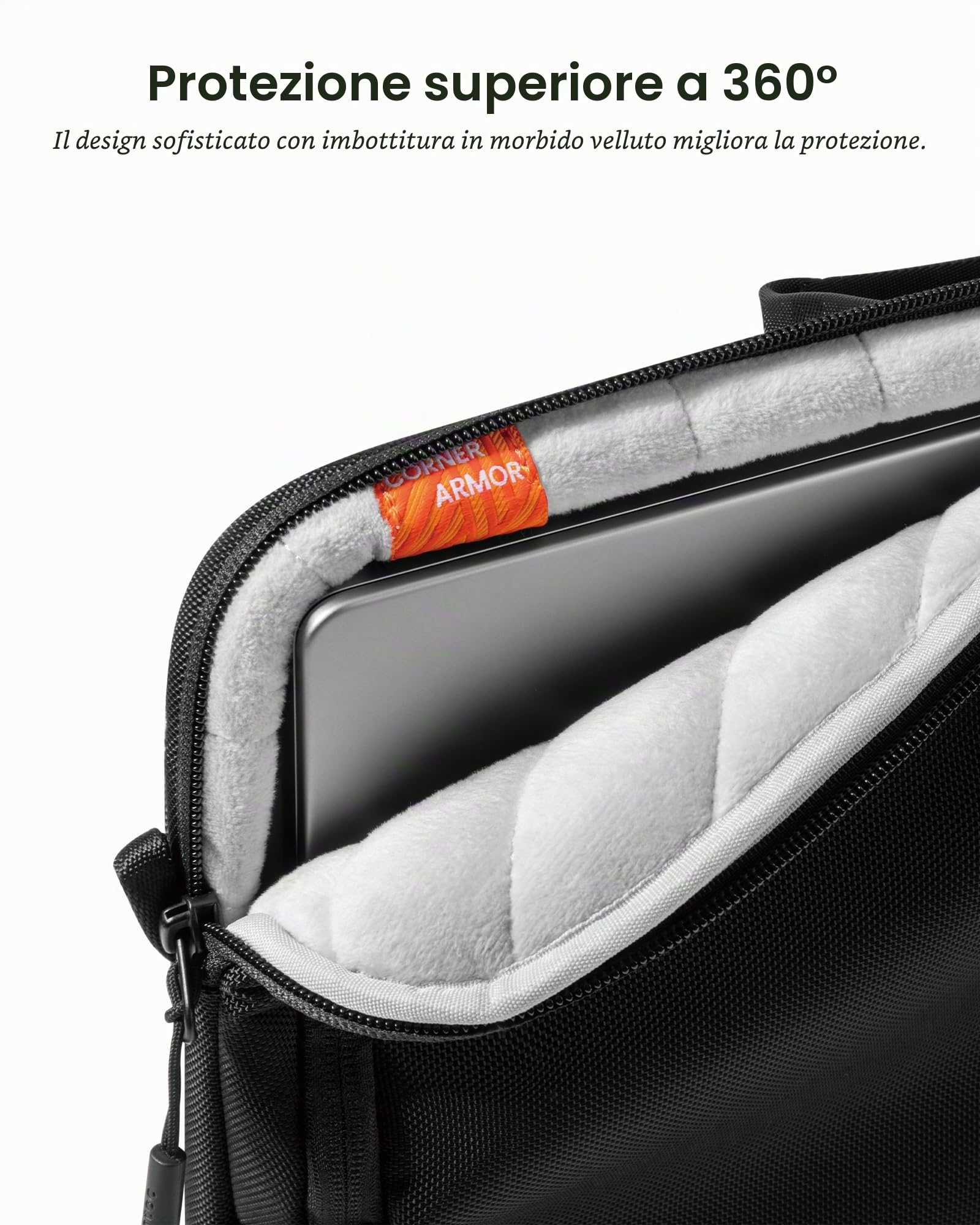 tomtoc 360° Borsa per Laptop con tracolla per 2024 14 Pollici Nuovo MacBook Pro M4/M3/M2/M1, 13,5 Pollici Surface Laptop 6/5/4/3, Borsa a tracolla per Computer per l'Ufficio e il Lavoro