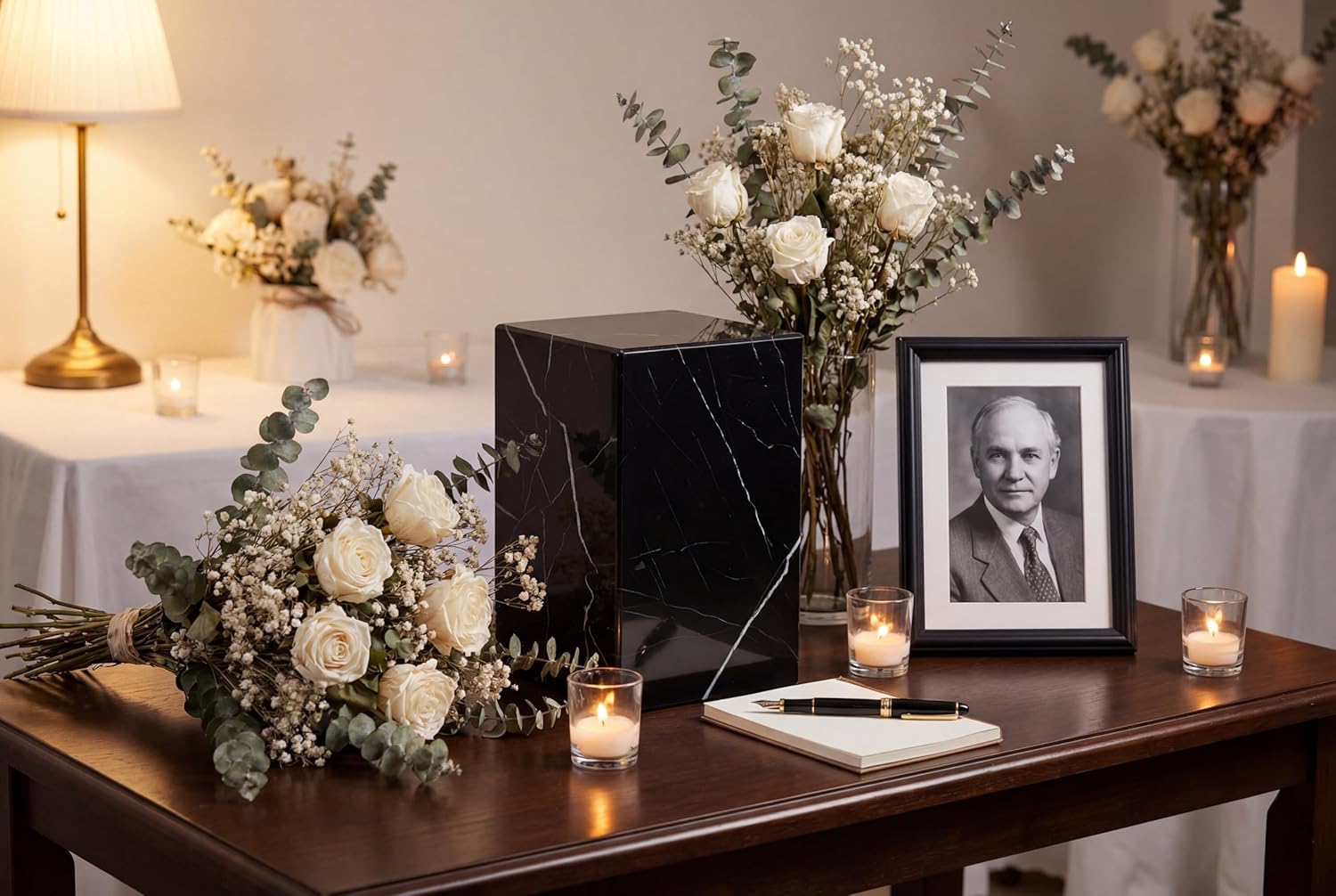 AspenStudio Genuine Marquina Marble Urn for Human Adult Cremation Ashes urn by Aspen Studio - Image 2