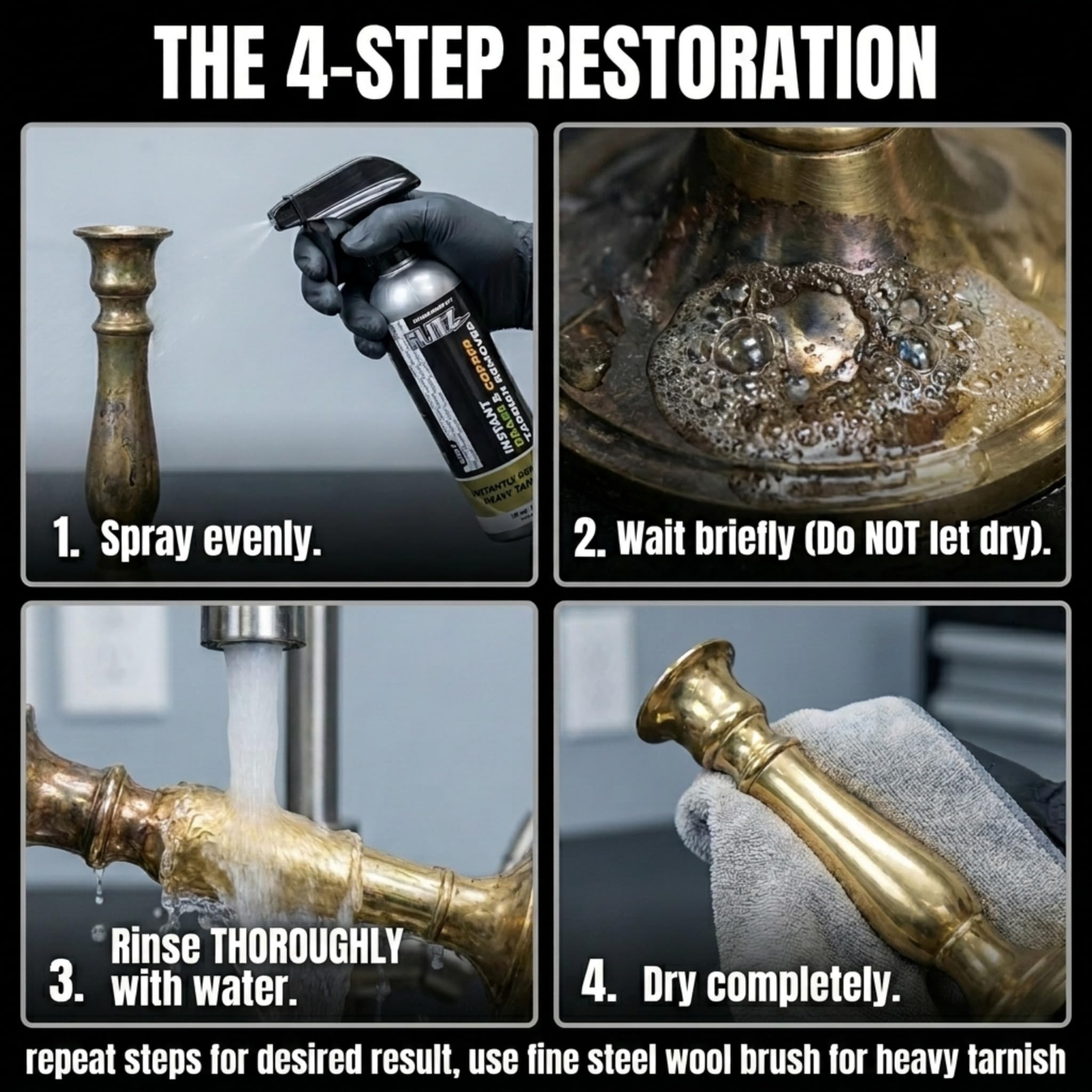 Flitz Instant Brass and Copper Tarnish Remover Spray Bottle