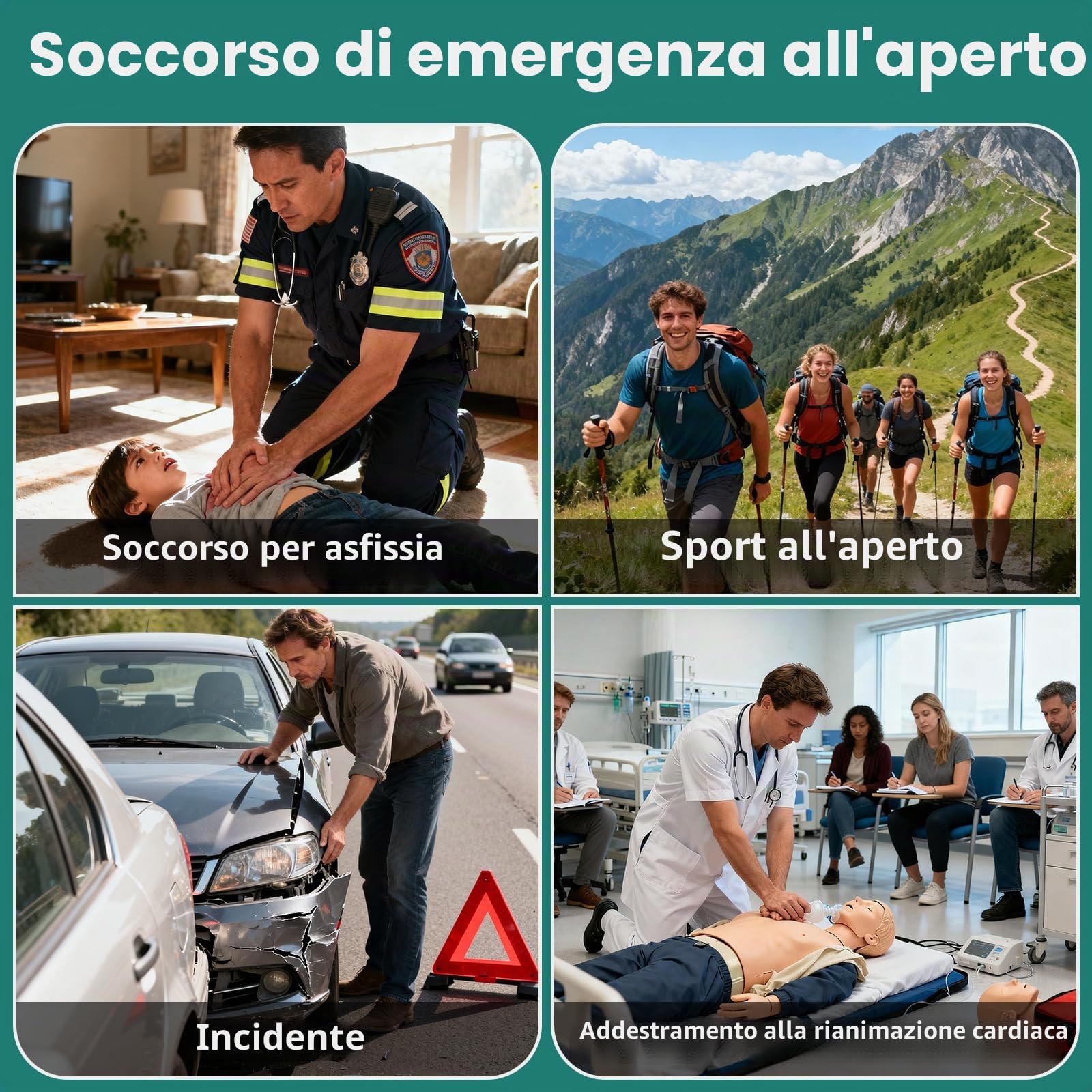 Set 8 Mascherine Respirazione Primo Soccorso, Maschera CPR Emergenza