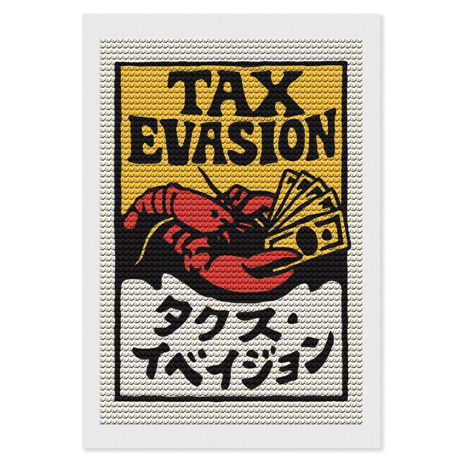 Junmoney Tax Evasion Lobster Diamond Art Kit 8"x12", Creative Leisure Activity, Complete Accessories, Vintage Style Decor, for Women