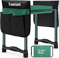 TomCare Garden Kneeler Seat with 10.64” Wide Soft Pad, 400lb Heavy Duty, Foldable Stool & Tool Pouches for Gardeners