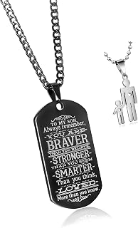 C&L to My Son&Daughter Always Remember You are Braver Than You Believe Quotes Dog Tags Pendant Love Gift