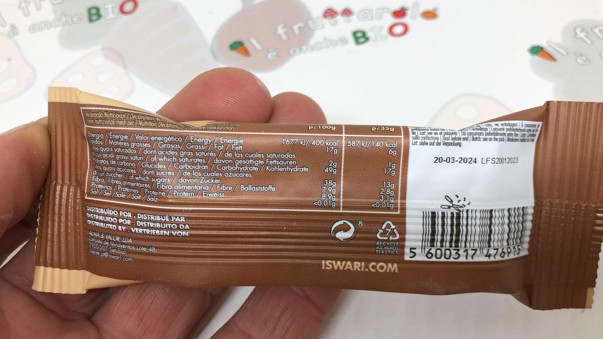3 BARRETTE ENERGY 35 GR BIO VEGAN SENZA GLUTINE CON MACA E VANIGLIA