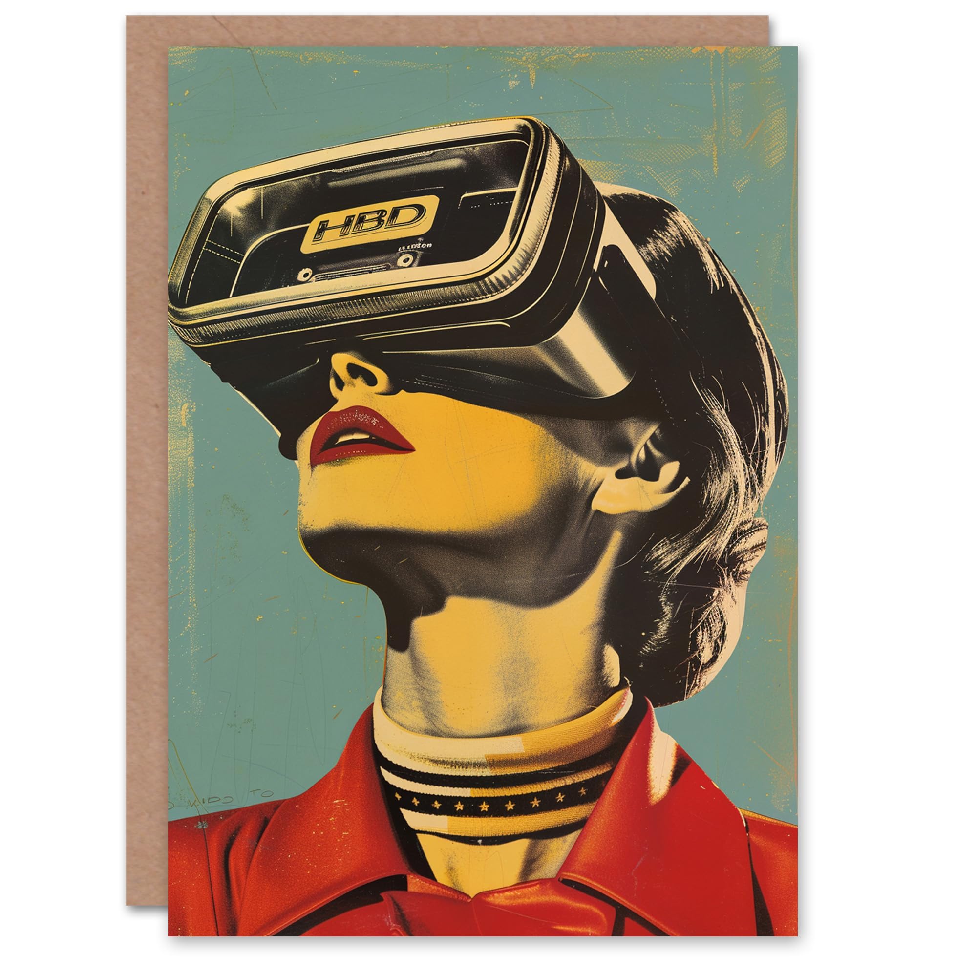 Artery8 Birthday Card Vintage Retro Goggles HBD Pop Art Bold Woman For Her Gran Sister Niece Daughter Wife Woman Greeting Card