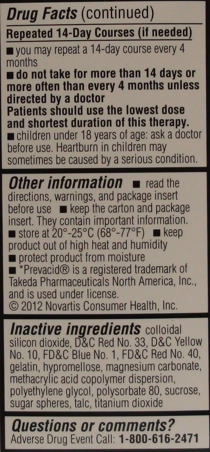 Lansoprazole 84 Capsules Delayed Release Acid Reducer Generic for Prevacid OTC 15 MG Capsules 42 ea. 2 Pack Total 84 ea.