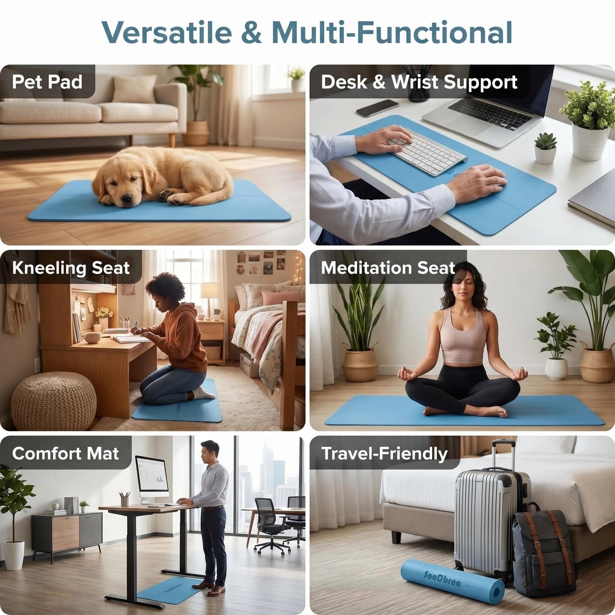Mini tappetino da yoga, impugnatura simile a guerriero, antiscivolo, sistema di allineamento, testa, ginocchio e gomito, tappetino da meditazione, cuscinetto per ruota addominale, portatile