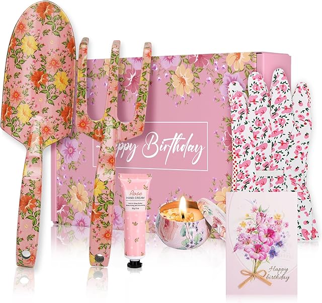 Birthday Gifts for Women, Happy Birthday Gifts Basket for Mum Grandma Wife Best Friends, Ladies Pamper Gardening Gifts for Women, Garden Lovers Gift for 50Th 60Th 70Th Birthday, Retirement, Christmas