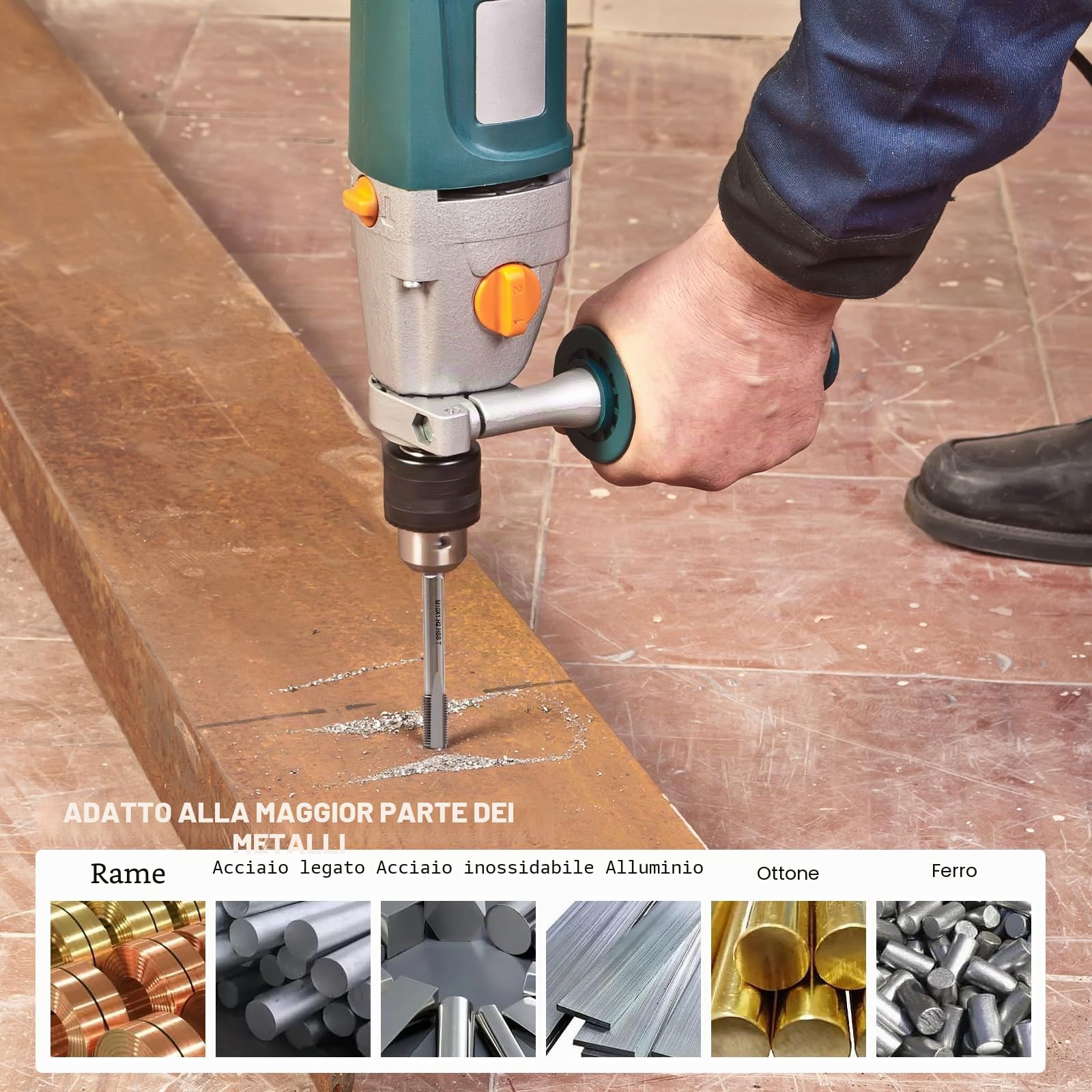 Maschio per filettatura metrica M10 X 1, maschio per filettatura HSS filiera M10 filettatura fine maschio per filettatura esterna dritto scanalato maschio per filettatura