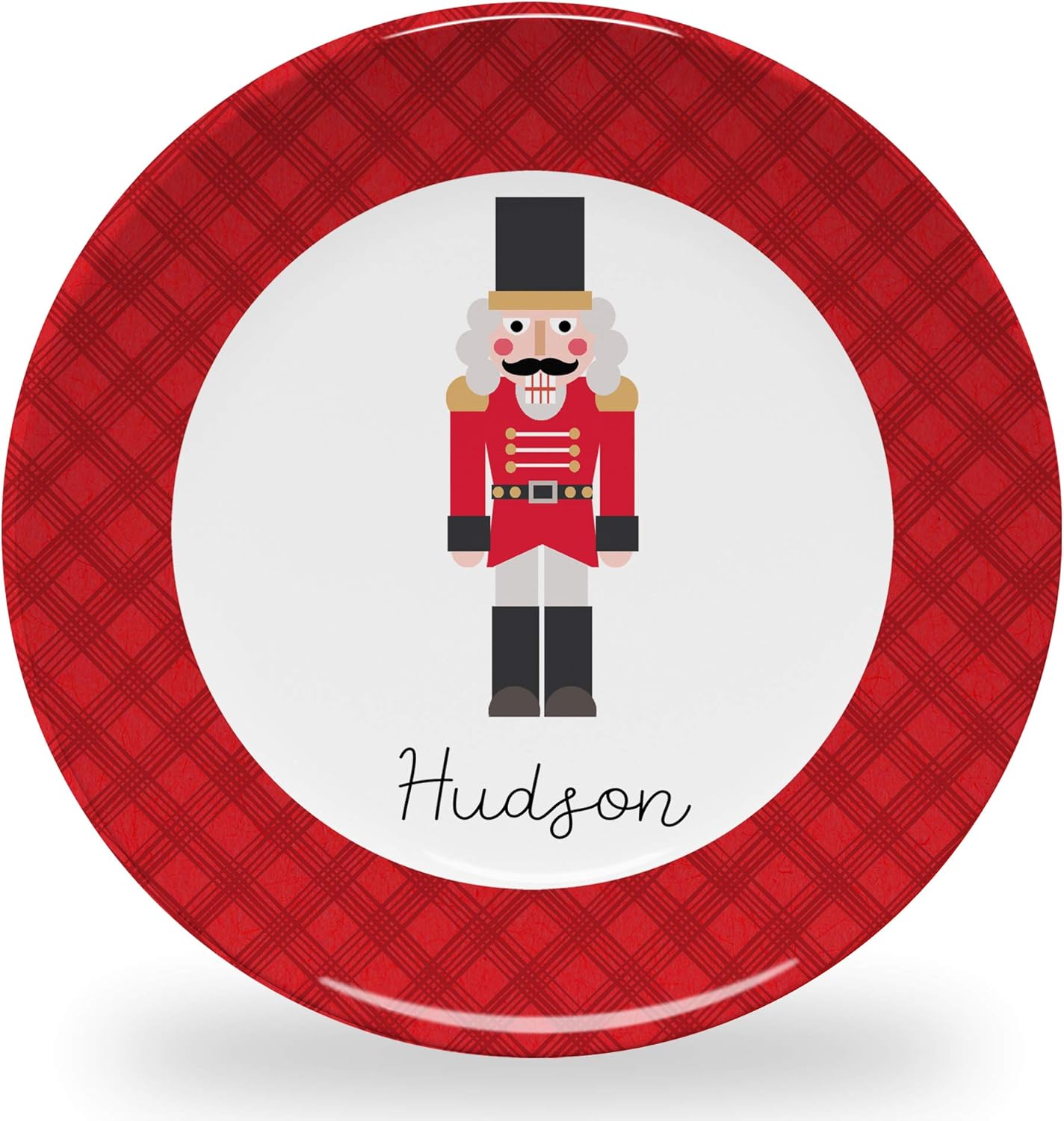 Tiny Expressions - Personalized Holiday Plates for Kids with Customized Name | BPA Free | Dishwasher Safe | Made in the USA (Nutcracker Plate)