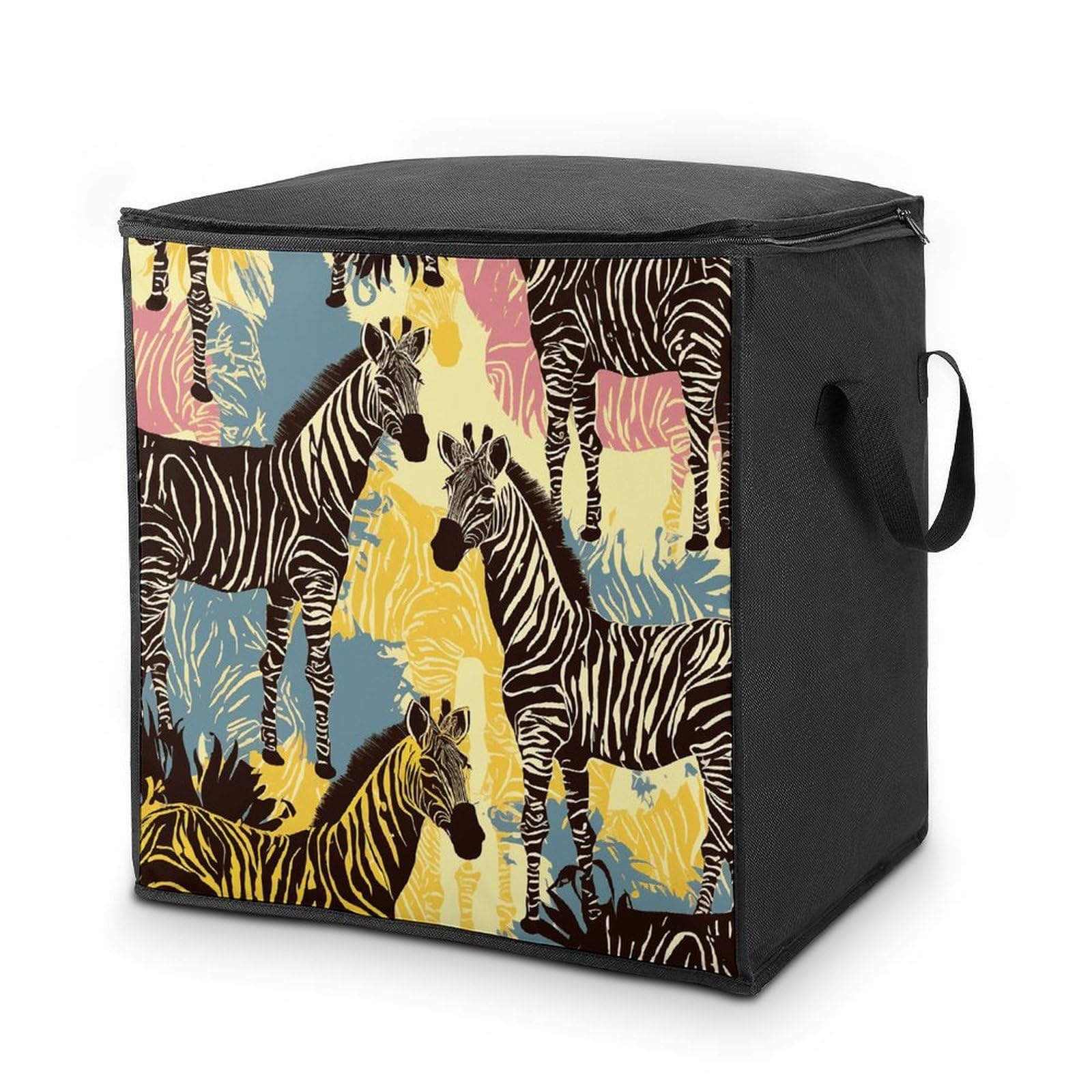 Fekiloot Style Giraffe And Zebra Storage Bags With Reinforced Handles,Moving Bag With Zipper,Closet Organizers,Compression Packing Cubes