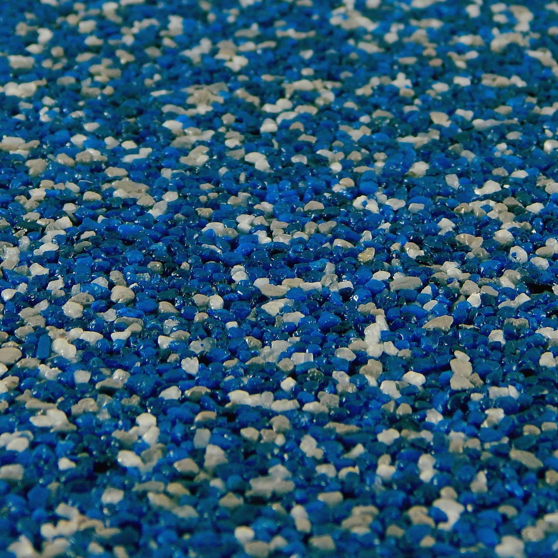 Terralith Buntsteinputz 14kg in blau-weiß, Sockelputz für Innen und Außen mit Reinacrylat Bindemittel aus Naturstein, 1-2mm Körnung (BSP11)