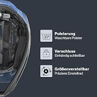 Cască de ciclism full-face pentru copii Uvex React Jr., Dusk Blue mat, circumferință cap 52-56 cm, carcasă din policarbonat cu miez EPS, cu reglare individuală a dimensiunii 3