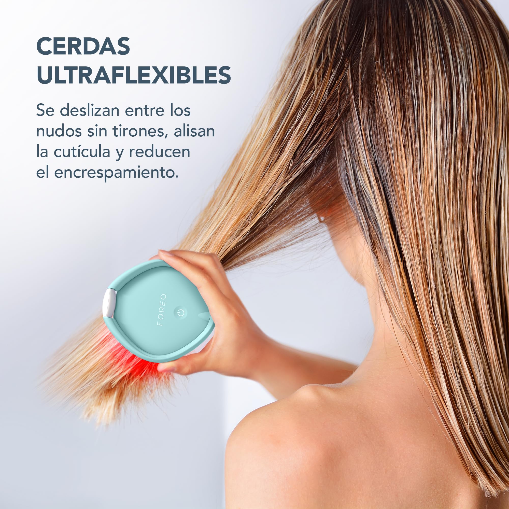 FOREO FLIP Play Advanced LED Light Hairbrush - Multi-Functional 3-in-1 Hair & Scalp Tool with Red, Blue & Green Light Modes – Designed to Support Scalp and Hair Appearance - Ice Ice Baby!