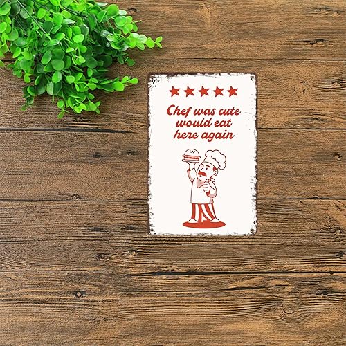Miniatura 4 de VIOTTE Funny Metal Sign Funny Chef Diner Retro Poster Wall Art Tin Signs For Home Man Cave Office Bedroom Wall Decor 8x12inch